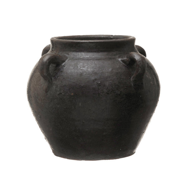 Distressed Espresso Found Clay Jar (Each One Will Vary)